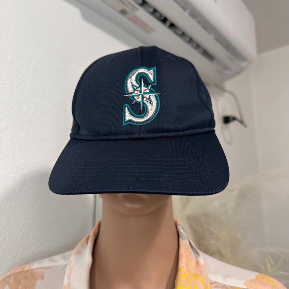MLB Seattle Mariners Navy Blue Baseball Cap Velcro Strap One Size - Picture 1 of 7